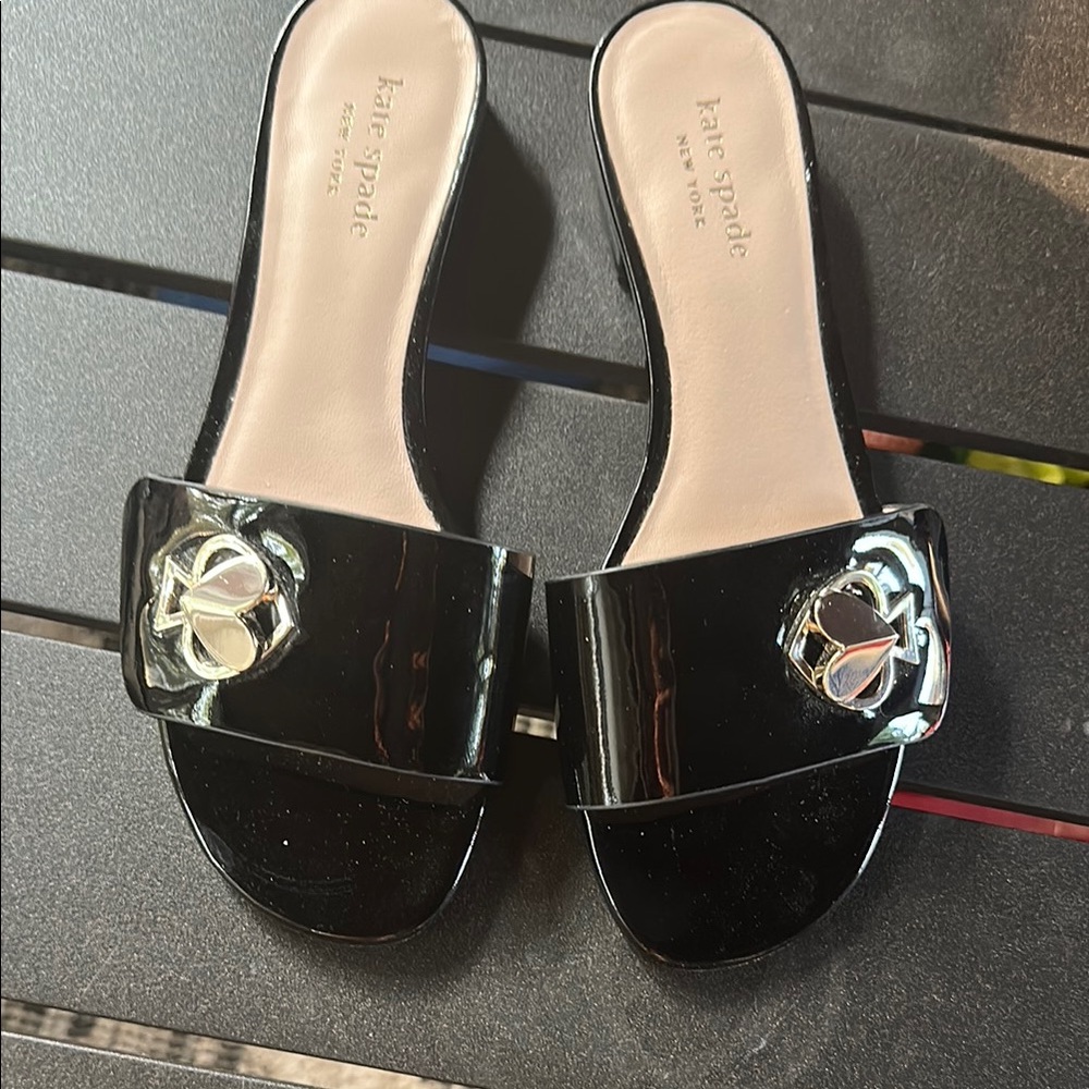 Kate Spade Black Sandals with Silver Detail